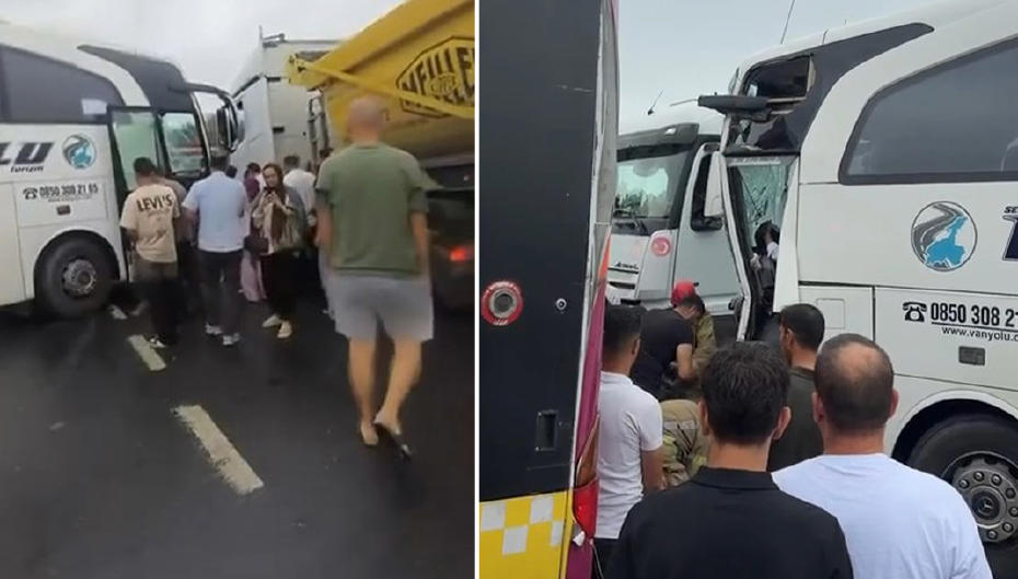Arnavutköy'de Şehirlerarası Yolcu Otobüsünün İETT Otobüsüne Çarpmasıyla 5 Kişi Yaralandı