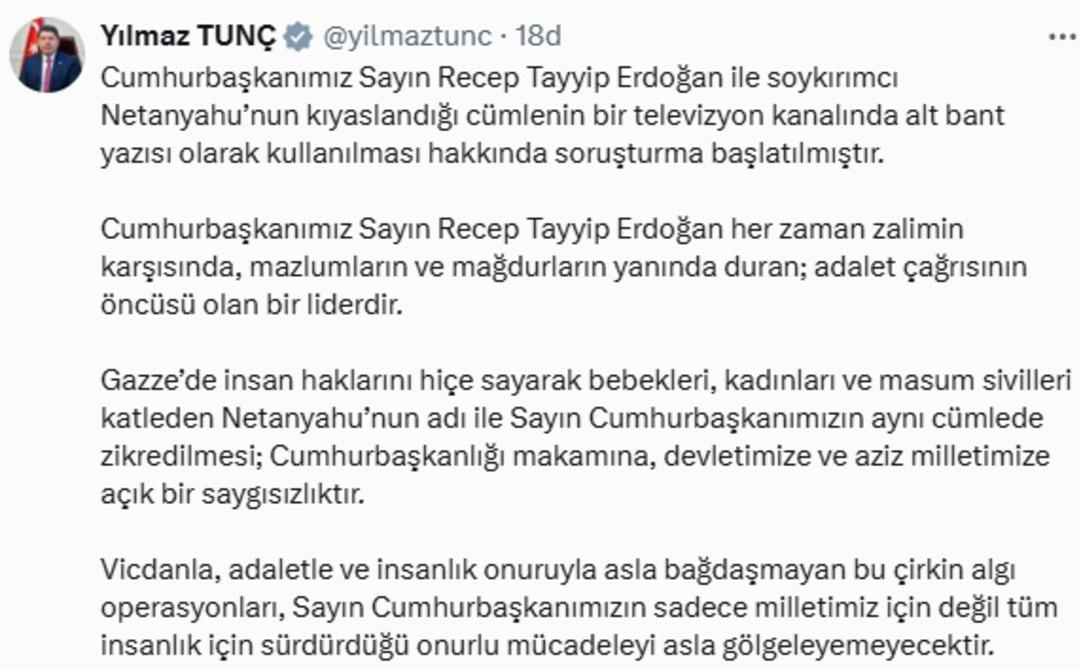 Tele 1 Soruşturması! Bakan Tunç 3'ü duyurdu